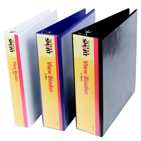 School Smart School Smart 086396 Vinyl General Purpose Round Ring View Binder; 2 In; Blue 86396